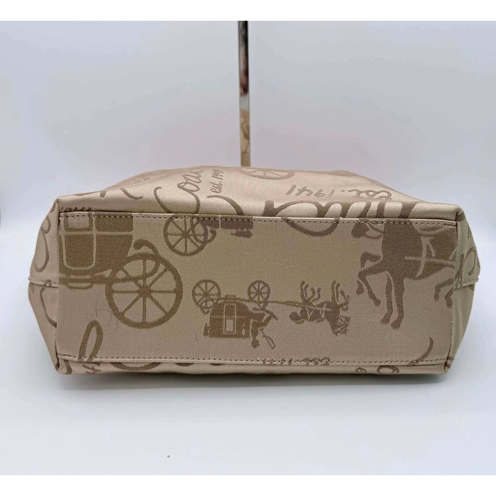 Coach Horse & Carriage Sateen Gallery Shoulder Bag Pink Khaki F14482 Tote - Picture 4 of 10
